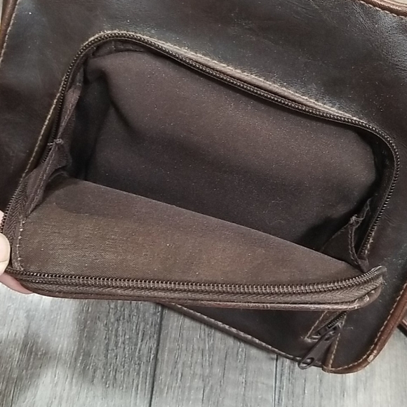 Togo Vintage Faux Leather Crossbody Purse Brown - Picture 4 of 7